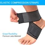 Universal Calf Compression Sleeves - 4 Packs - Adjustable Compression Belt for Knee Brace, Ankle Brace, Wrist Brace, Elbow Brace and Calf Sleeve, Black & Skin Color Elastic Bandages - Image 2