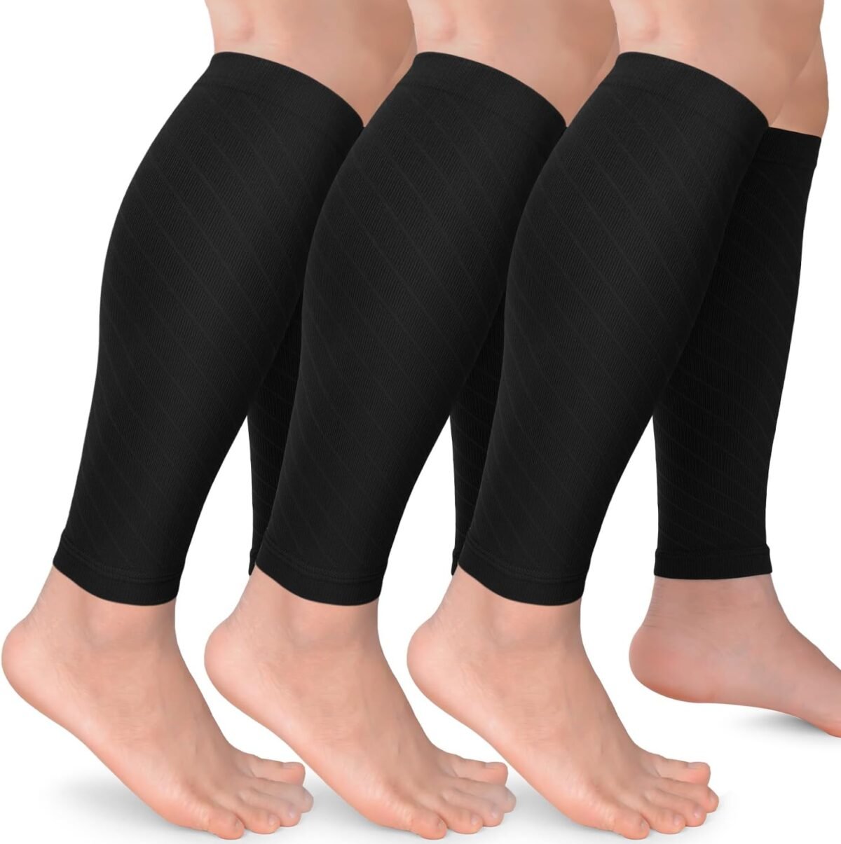3 Pairs Calf Compression Sleeves for Women Men, Leg Compression Sleeve Calf Brace for Support Running Shin Splints - Image 1