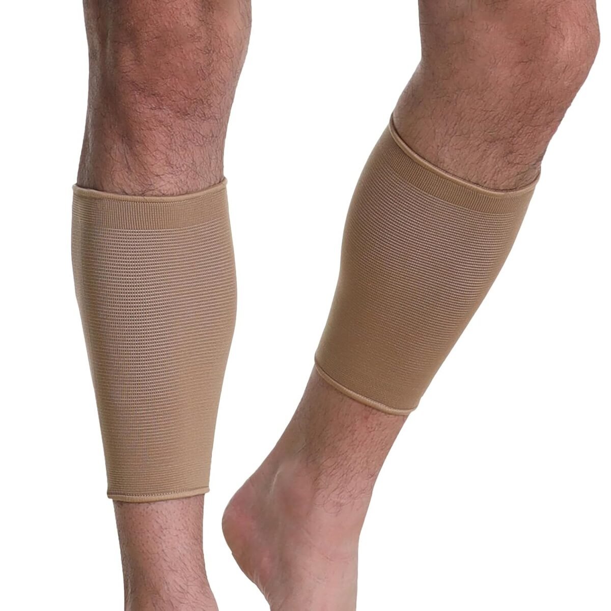 Calf Compression Sleeve for Calves Support or Shin Splint (Beige Color, Size M, 1 Pair) - Image 1
