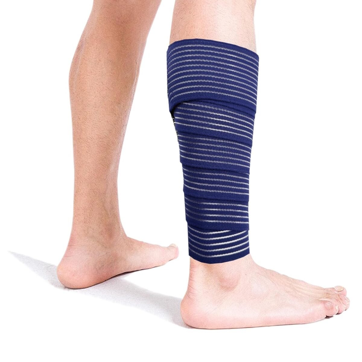 Elastic Lower Leg Calf Compression Support Bandage Sleeve Wrap for Women and Man, Shin Splint Guard for Football Runner, Basketball, Volleyball, Calf Pain Relief, Adjustable Plus Size (Blue) - Image 2