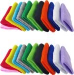 24PCS Colorful Sports Wristbands Cotton Sweatband Wristbands Wrist Sweatbands Wrist Sweat Bands for for Men and Women, Good for Tennis, Basketball, Running, Gym, Working Out (12Pair)