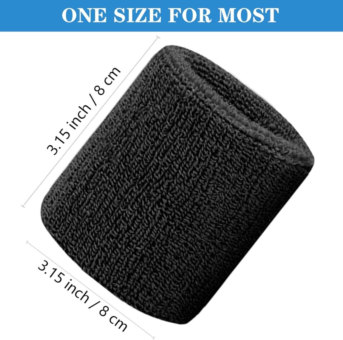 8 Pack Wrist Sweatbands Tennis Wrist Bands Absorbent Sweat Band for Men and Women, Breathable Cotton Sweatbands for Working Out, Football, Basketball, Running Athletic Sports - Image 2