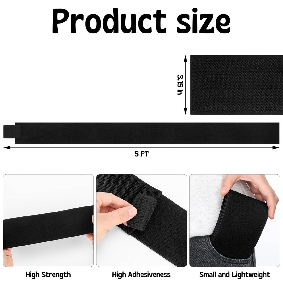 6 Pcs 5ft extra long Knee Wraps Elastic Compression Bandages Brace Support for Legs Ankle Foot Calf Wrist Support Wraps for Men Women, Weightlifting, Sports, Running, Tennis - Image 2