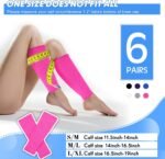 6 Pairs Calf Compression Sleeve for Men Women Football Leg Sleeve Elastic Calf Support Sock for Sports Cycling Running Basketball - Image 2