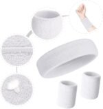 6 Pcs Neon Sports Sweatbands Set Paris Sports Competitions Sweatbands 2 Headband 4 Wristbands Breathable Terry Cloth Athletic Bands for Basketball Tennis Costumes Cosplay - Image 2
