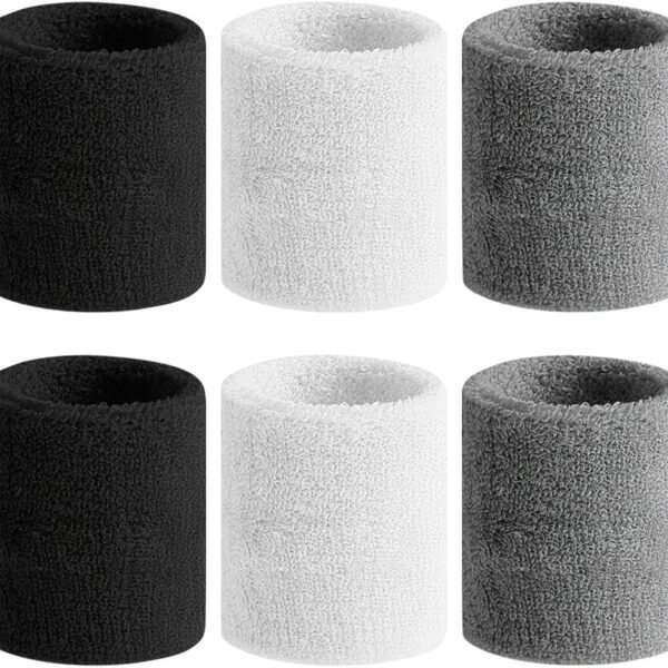 Sweatbands Sports Wristband for Men & Women - Moisture Wicking Athletic Cotton Terry Cloth Sweatband for Tennis, Basketball, Running, Gym, Working Out
