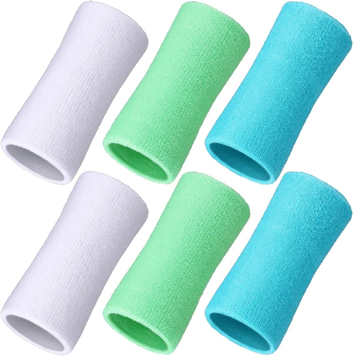 6 Inch Wrist Sweat Bands for Men Women Tennis Elastic Athletic Long Sweatband Wrist Absorbent for Basketball Tennis Running Outdoor Activity - Image 1