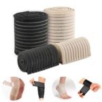 Universal Calf Compression Sleeves - 4 Packs - Adjustable Compression Belt for Knee Brace, Ankle Brace, Wrist Brace, Elbow Brace and Calf Sleeve, Black & Skin Color Elastic Bandages
