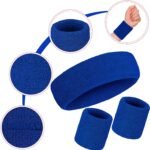 6 Pcs Neon Sports Sweatbands Set Paris Sports Competitions Sweatbands 2 Headband 4 Wristbands Breathable Terry Cloth Athletic Bands for Basketball Tennis Costumes Cosplay - Image 2