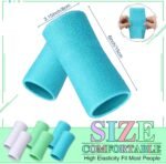 6 Inch Wrist Sweat Bands for Men Women Tennis Elastic Athletic Long Sweatband Wrist Absorbent for Basketball Tennis Running Outdoor Activity - Image 2