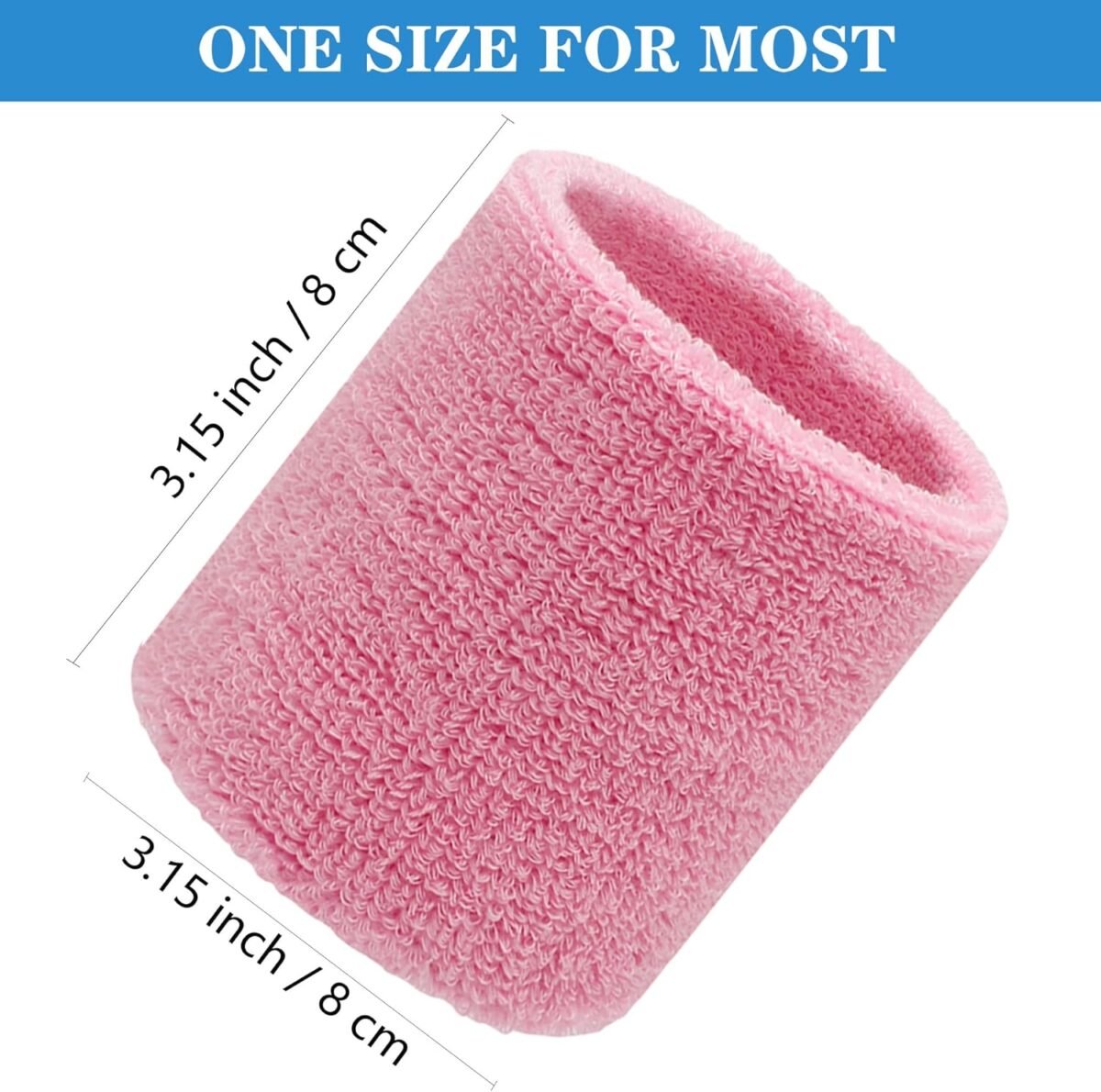 8 Pack Wrist Sweatbands Tennis Wrist Bands Absorbent Sweat Band for Men and Women, Breathable Cotton Sweatbands for Working Out, Football, Basketball, Running Athletic Sports - Image 2