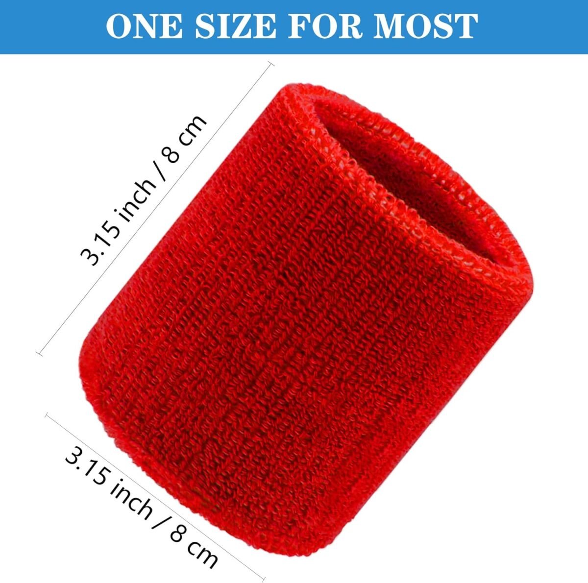 8 Pack Wrist Sweatbands Tennis Wrist Bands Absorbent Sweat Band for Men and Women, Breathable Cotton Sweatbands for Working Out, Football, Basketball, Running Athletic Sports - Image 2