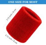 8 Pack Wrist Sweatbands Tennis Wrist Bands Absorbent Sweat Band for Men and Women, Breathable Cotton Sweatbands for Working Out, Football, Basketball, Running Athletic Sports - Image 2