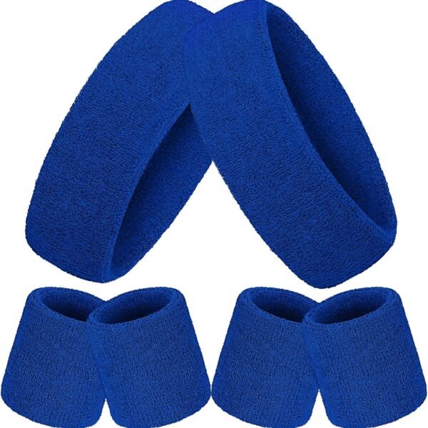 6 Pcs Neon Sports Sweatbands Set Paris Sports Competitions Sweatbands 2 Headband 4 Wristbands Breathable Terry Cloth Athletic Bands for Basketball Tennis Costumes Cosplay