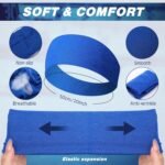 18 Pcs Sports Sweatbands for Men Women Camo Headbands Workout Non Slip Headbands Breathable Head Band Fitness Stretchy Unisex Hairband for Yoga Running Cycling Ball - Image 2