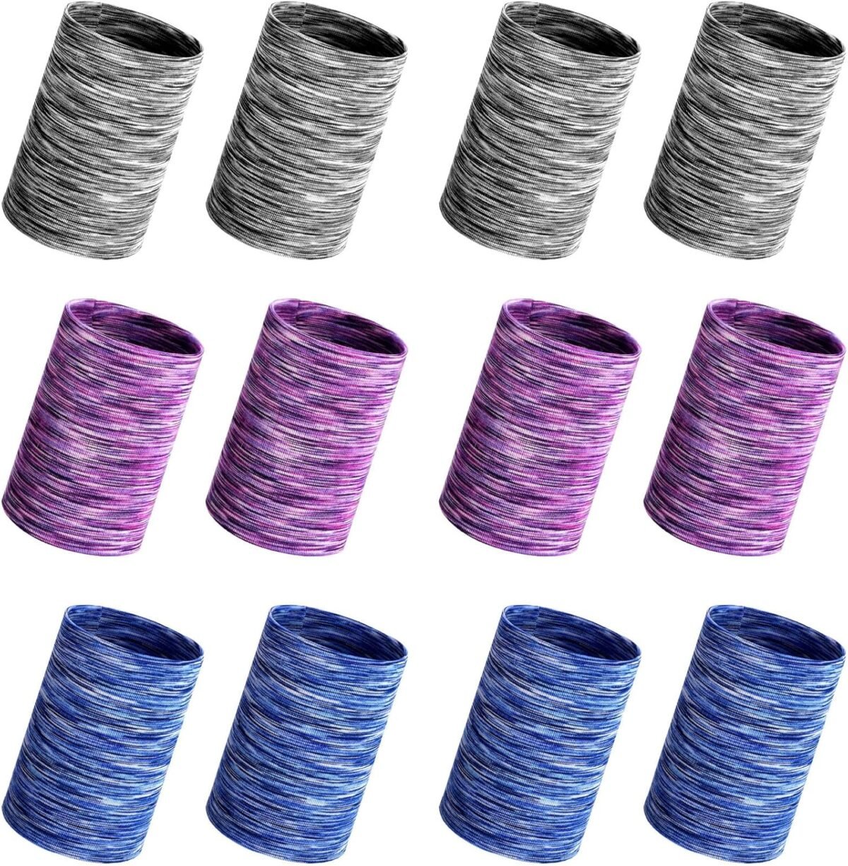12 Pack Cooling Wristbands for Women Men Breathable Tennis Sweatbands Quick Dry Heat Remove Ice Wristband for Yoga Sports Running Gym Workout - Image 1