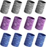 12 Pack Cooling Wristbands for Women Men Breathable Tennis Sweatbands Quick Dry Heat Remove Ice Wristband for Yoga Sports Running Gym Workout