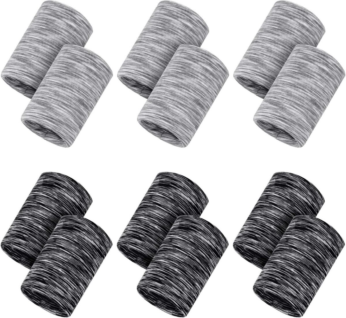 12 Pack Cooling Wristbands for Women Men Breathable Tennis Sweatbands Quick Dry Heat Remove Ice Wristband for Yoga Sports Running Gym Workout - Image 1